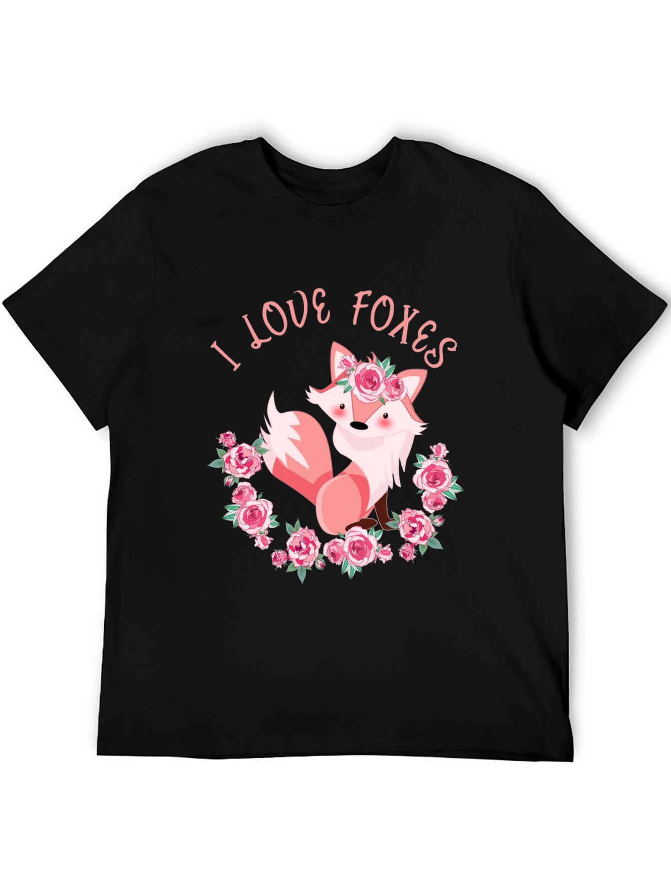 I Love Foxes Graphic Tee - Floral Fox T-Shirt