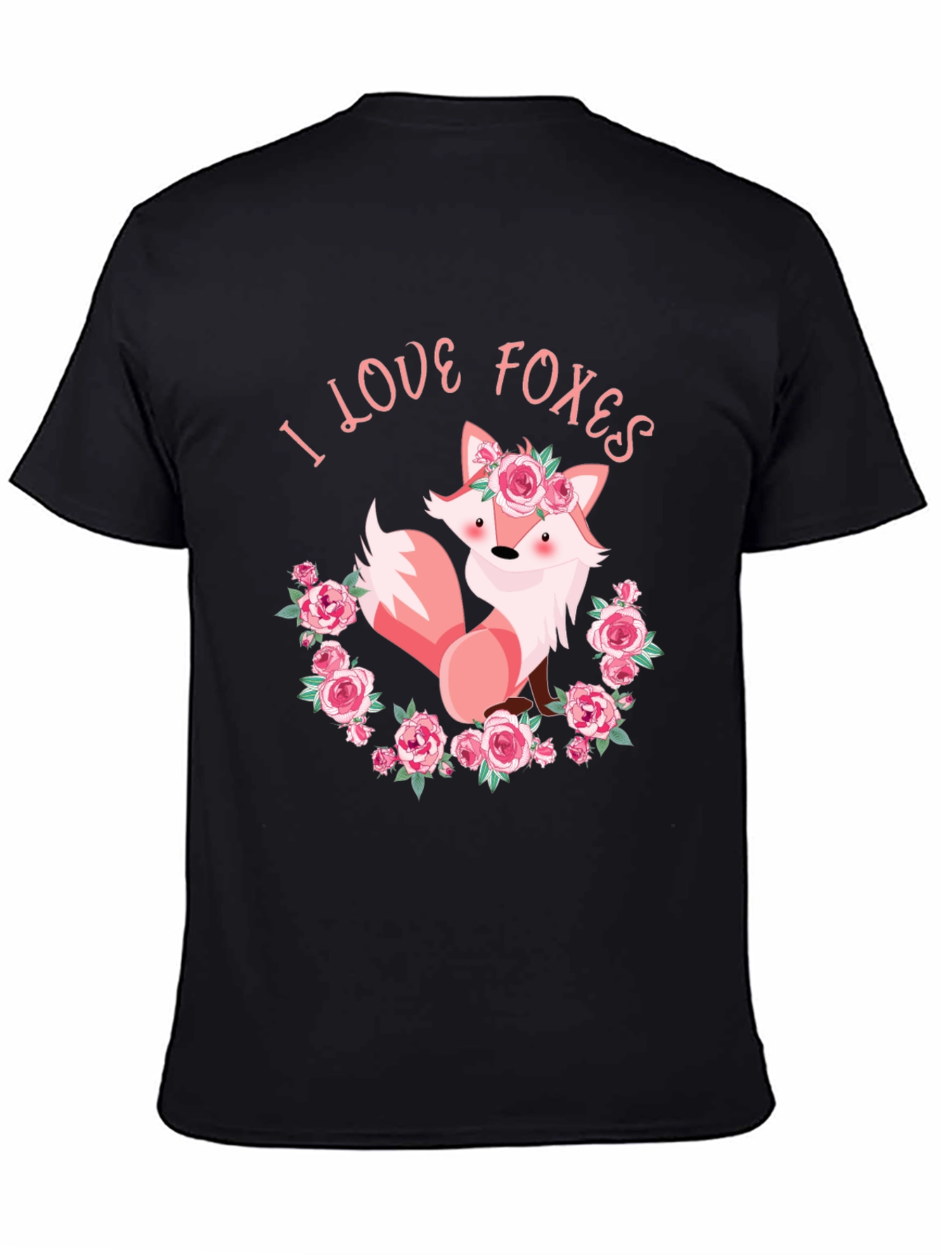 I Love Foxes Graphic Tee - Floral Fox T-Shirt
