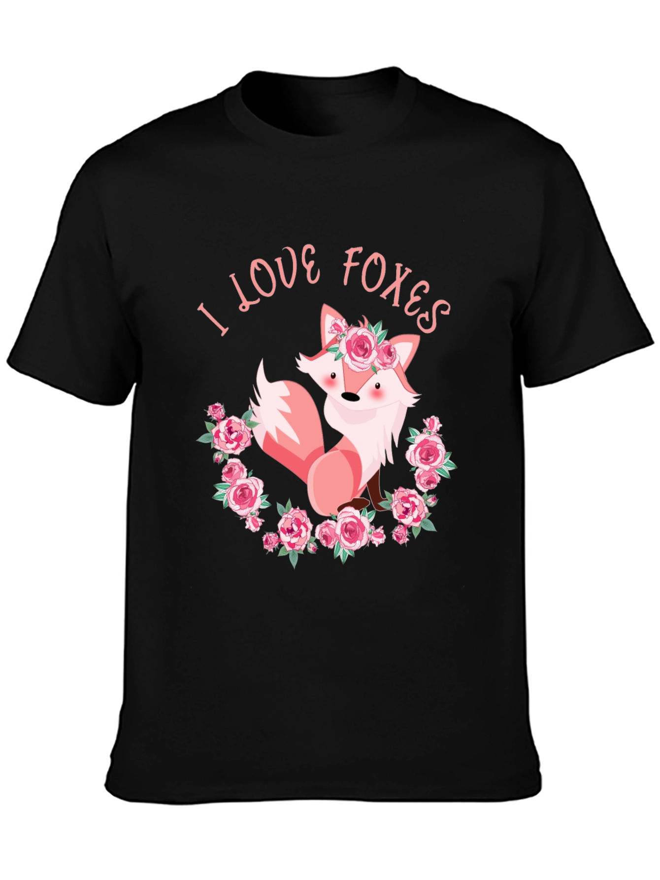 I Love Foxes Graphic Tee - Floral Fox T-Shirt