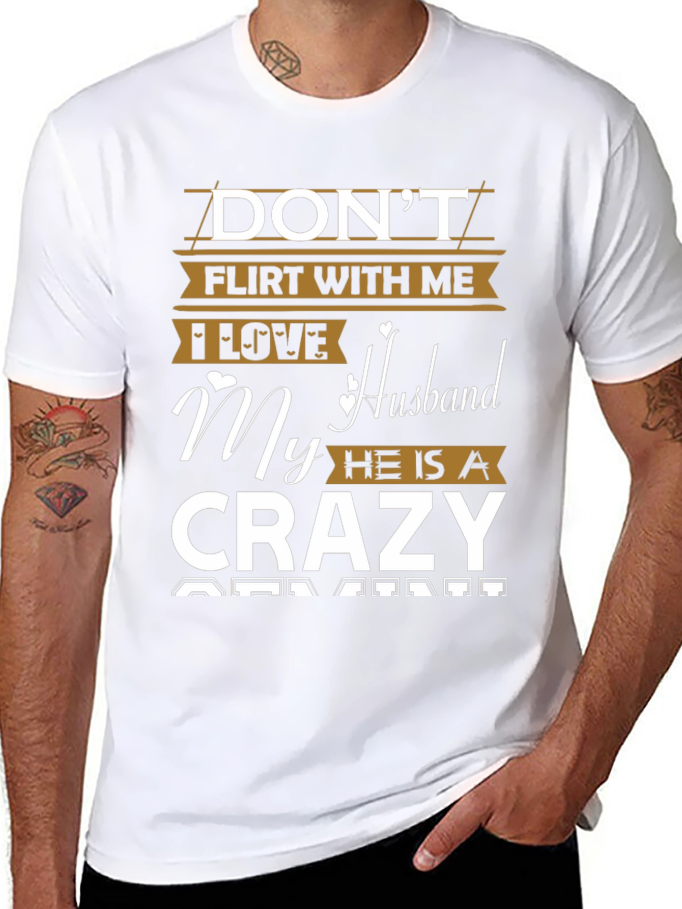 Dont Flirt Crazy Husband Graphic Tee