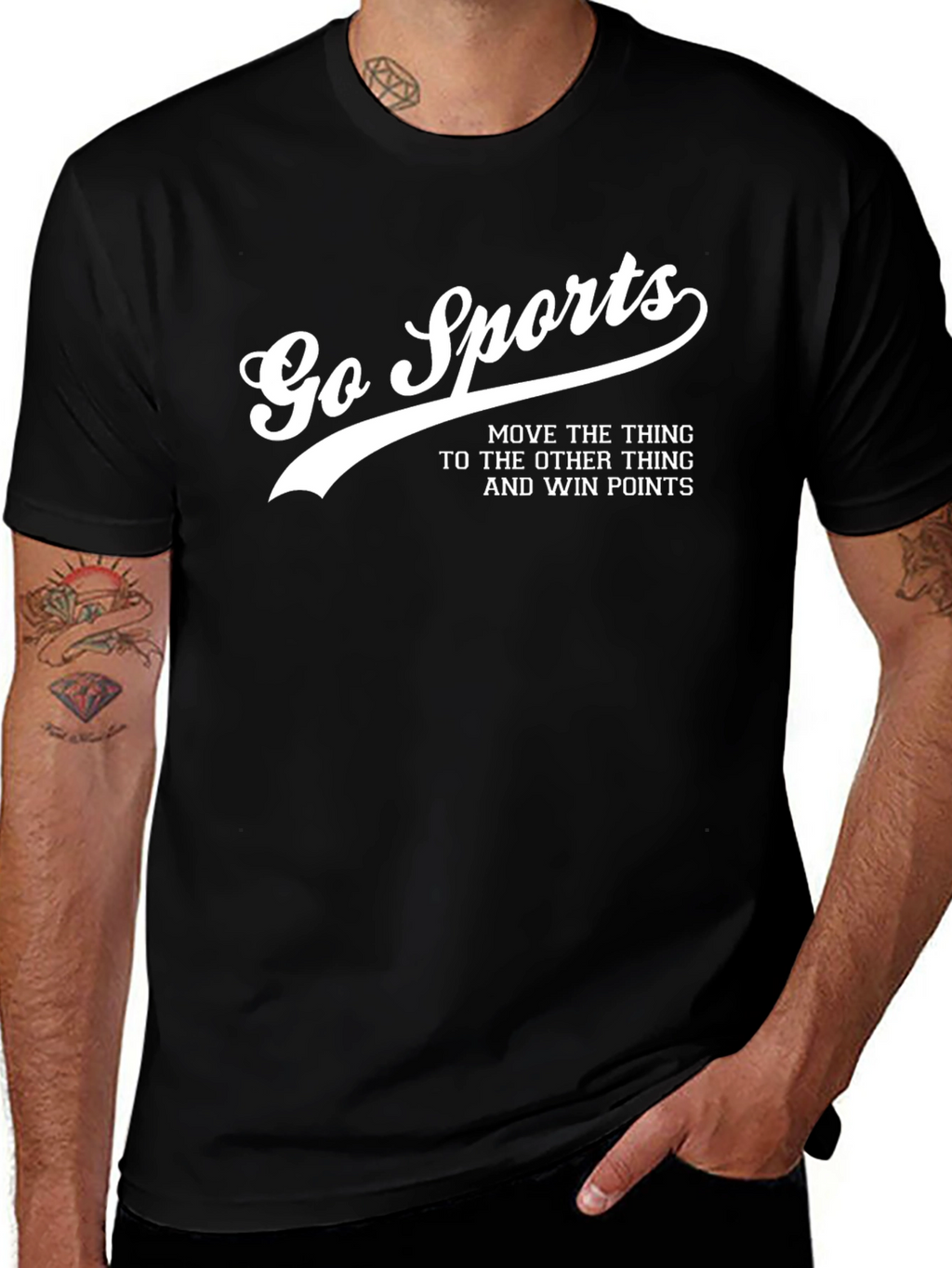 Go Sports Funny Slogan Graphic Tee