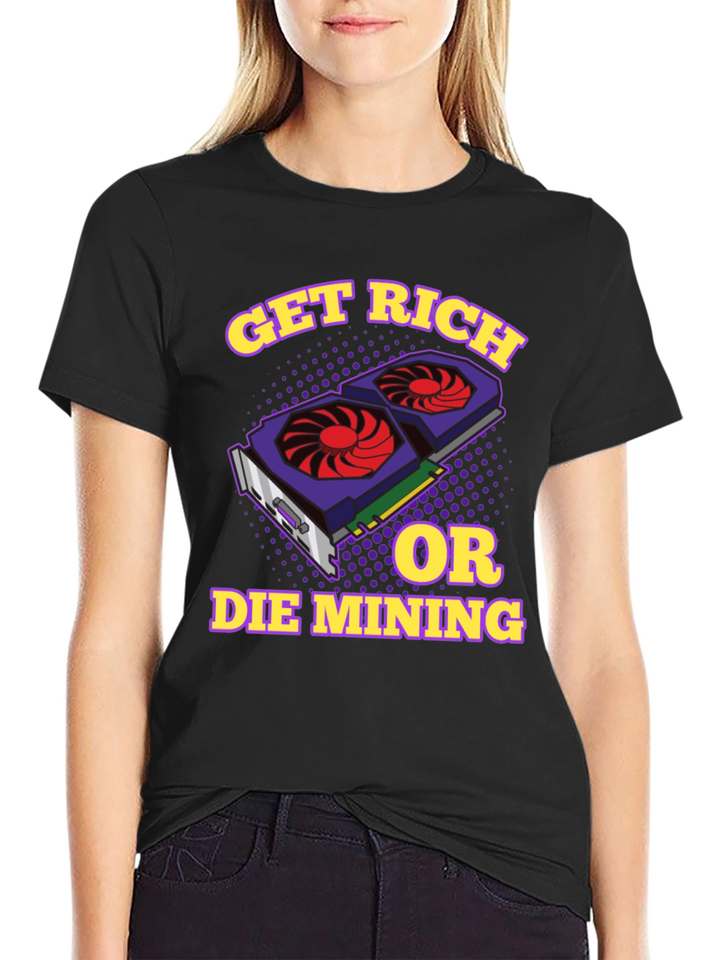 Get Rich or Die Mining Graphic T-Shirt
