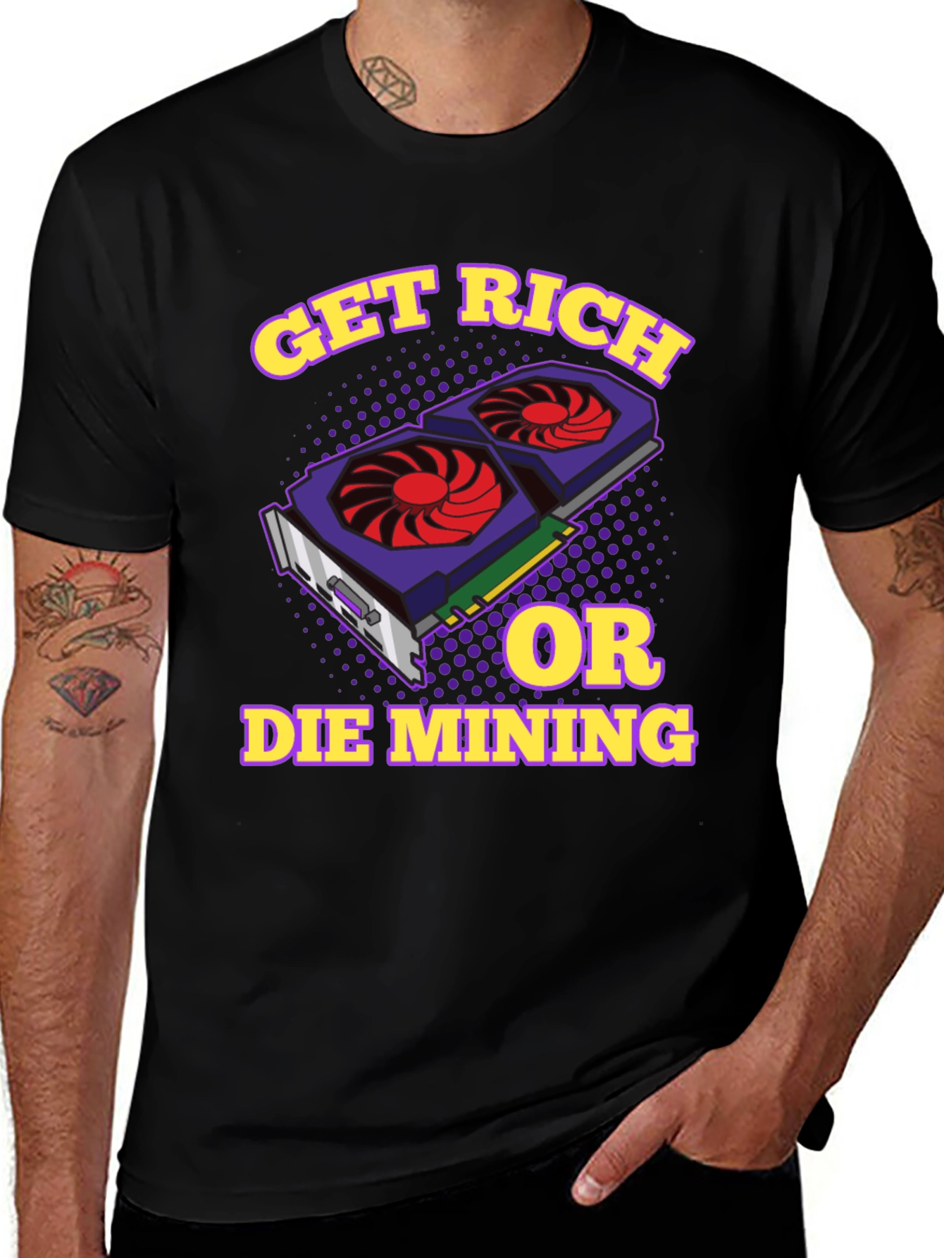Get Rich or Die Mining Graphic T-Shirt