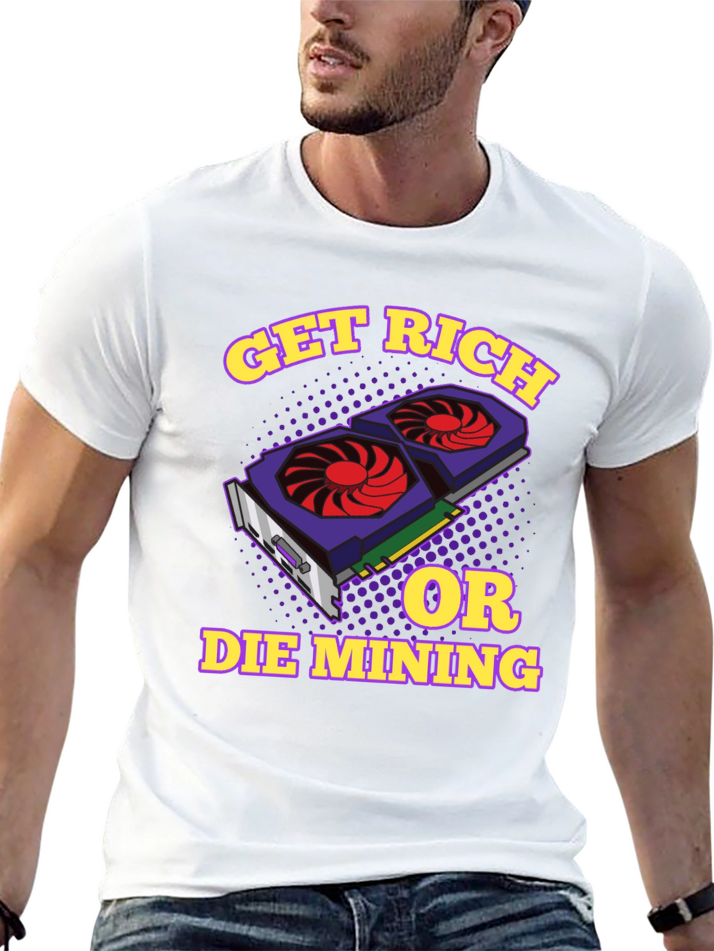 Get Rich or Die Mining Graphic T-Shirt