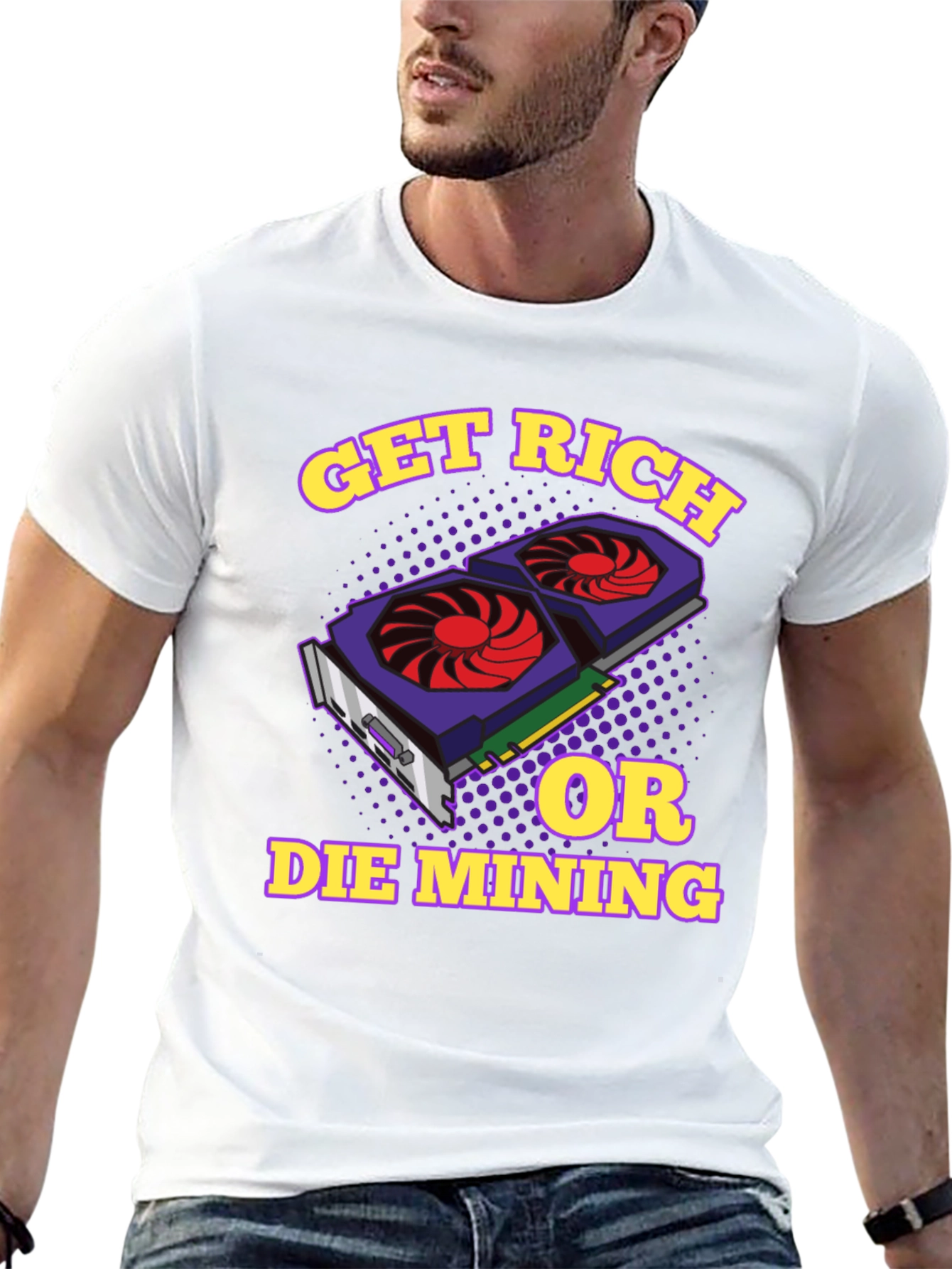 Get Rich or Die Mining Graphic T-Shirt