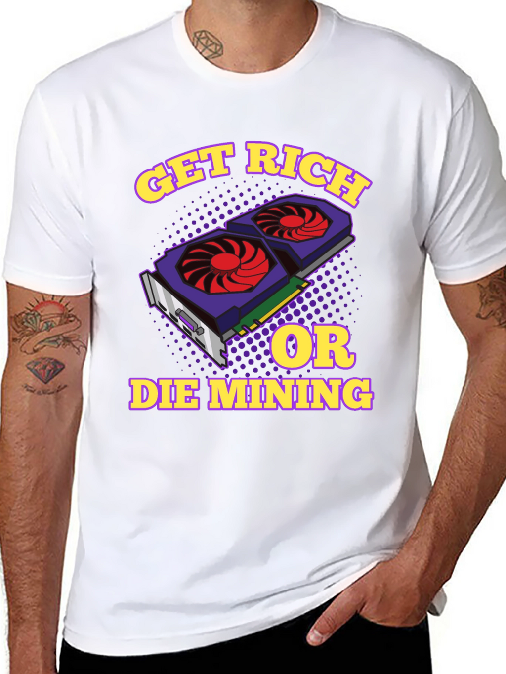 Get Rich or Die Mining Graphic T-Shirt