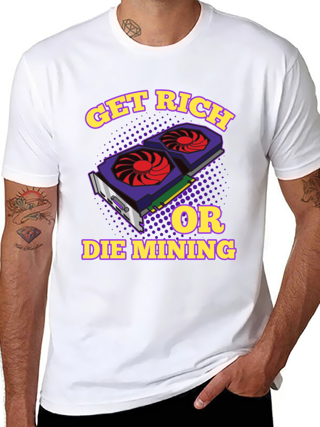Get Rich or Die Mining Graphic T-Shirt