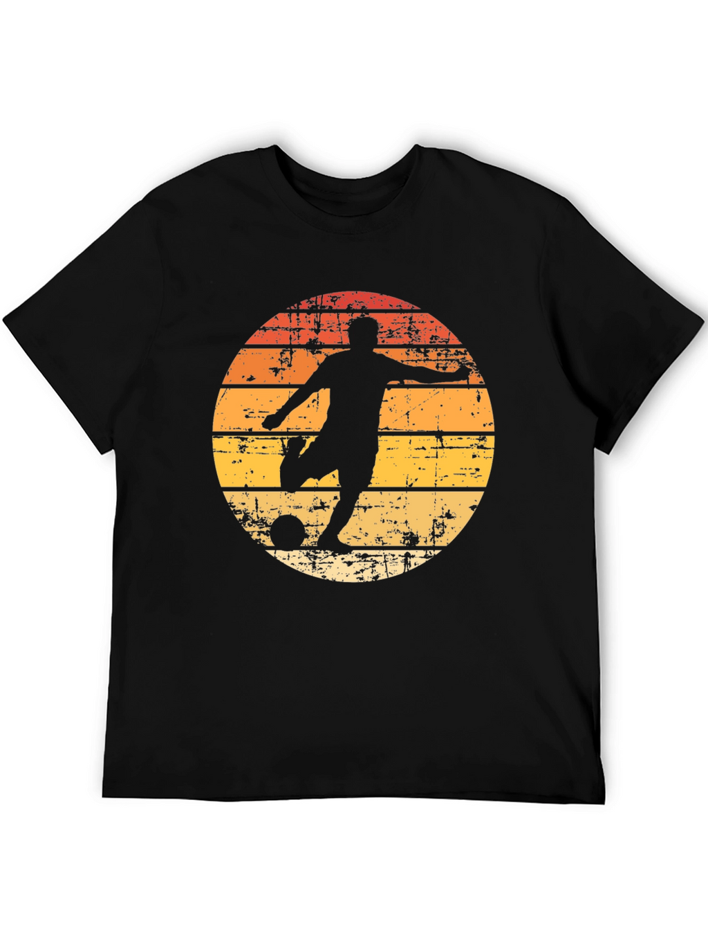 Retro Soccer Player Graphic Tee - Black