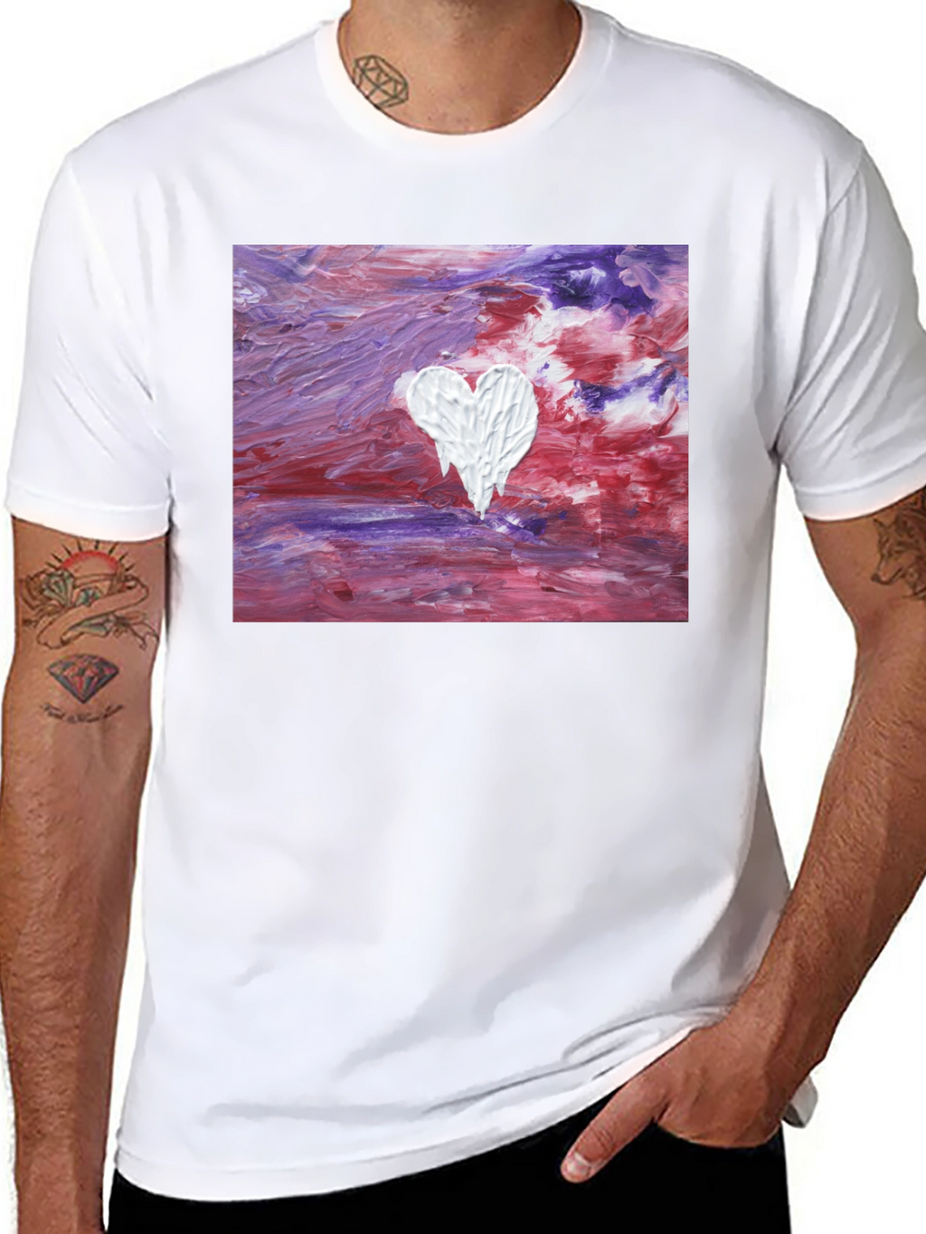 Abstract Heart Art Tee - Modern Casual Wear