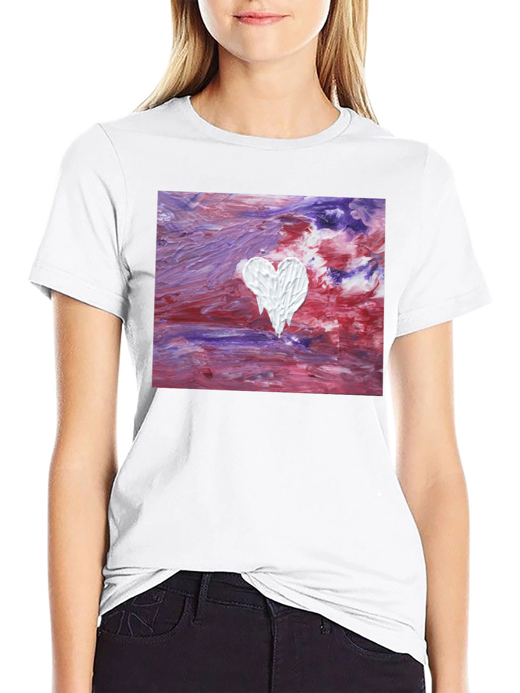 Abstract Heart Art Tee - Modern Casual Wear