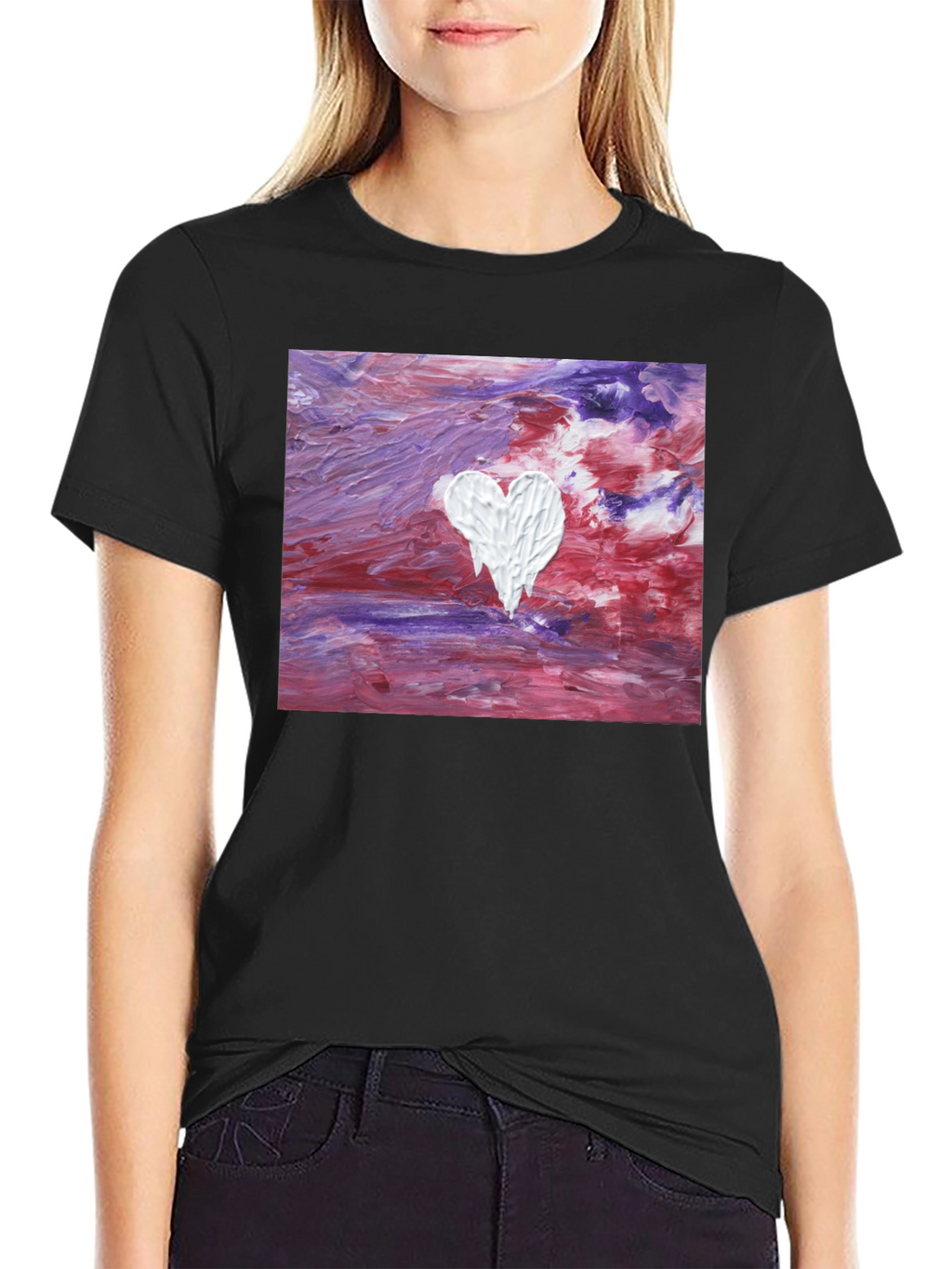 Abstract Heart Art Tee - Modern Casual Wear