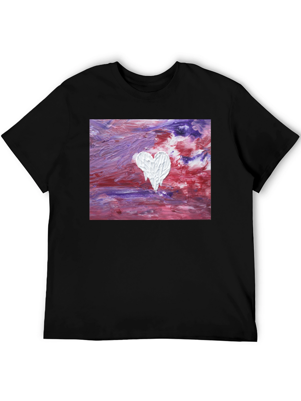 Abstract Heart Art Tee - Modern Casual Wear