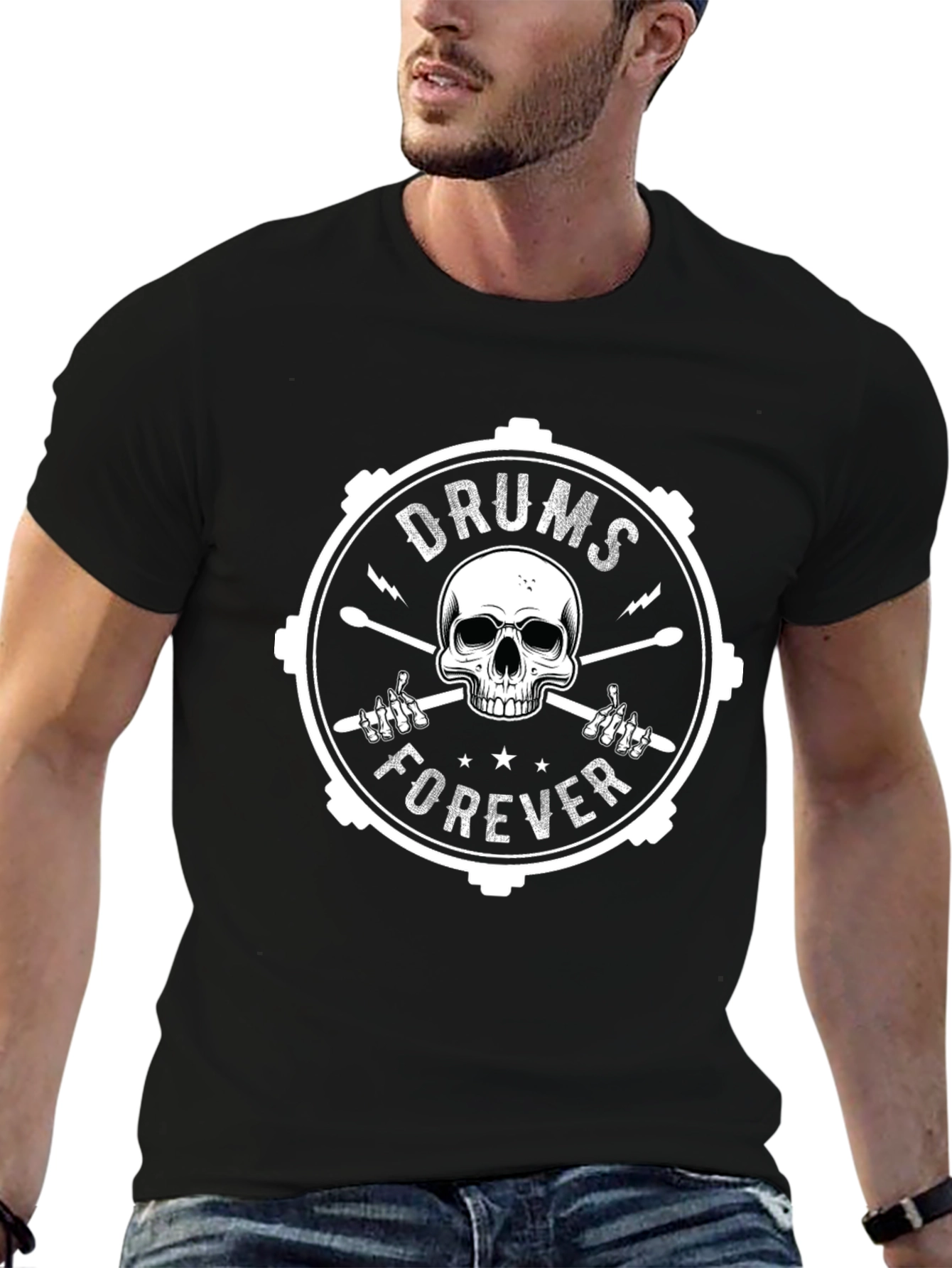 Drums Forever Skull Graphic Tee