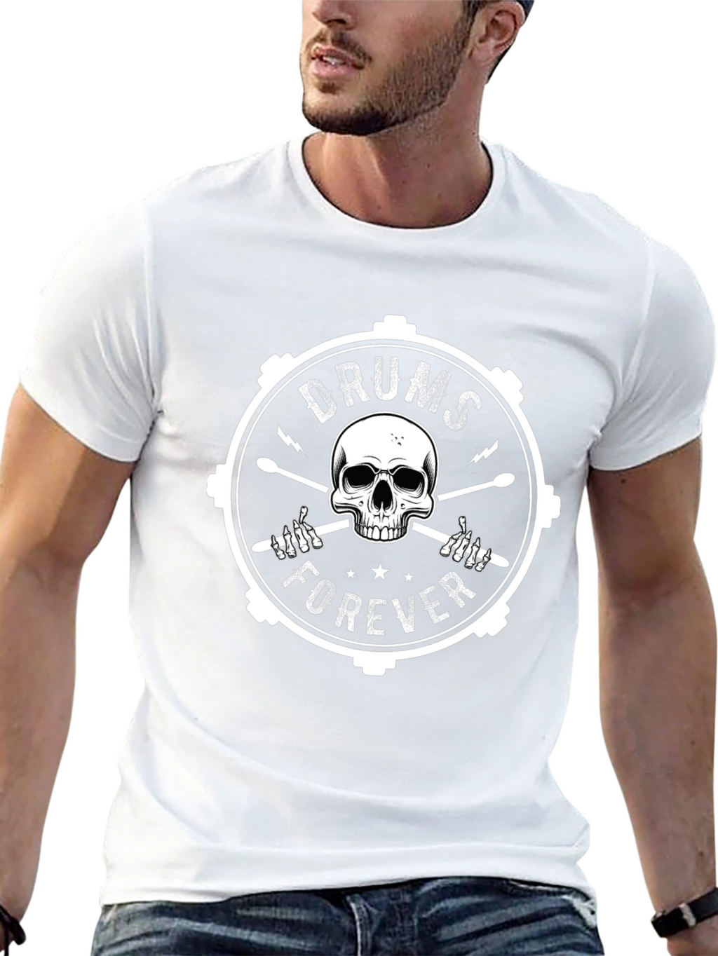 Drums Forever Skull Graphic Tee