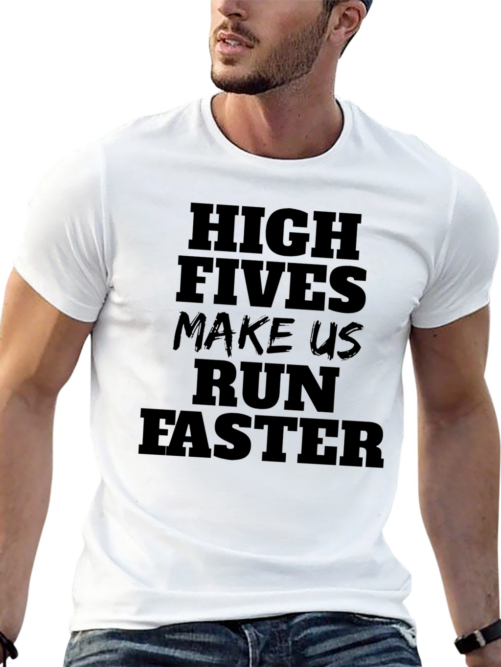 High Fives Make Us Run Faster Black T-Shirt