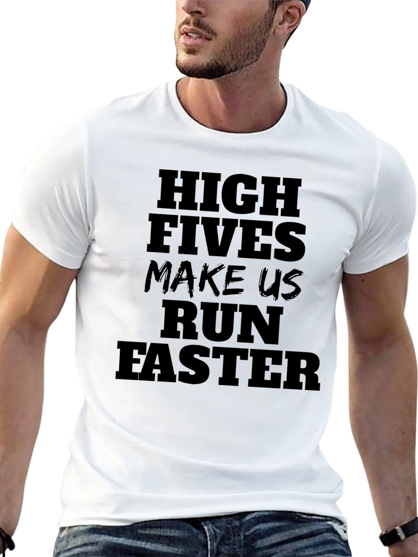 High Fives Make Us Run Faster Black T-Shirt