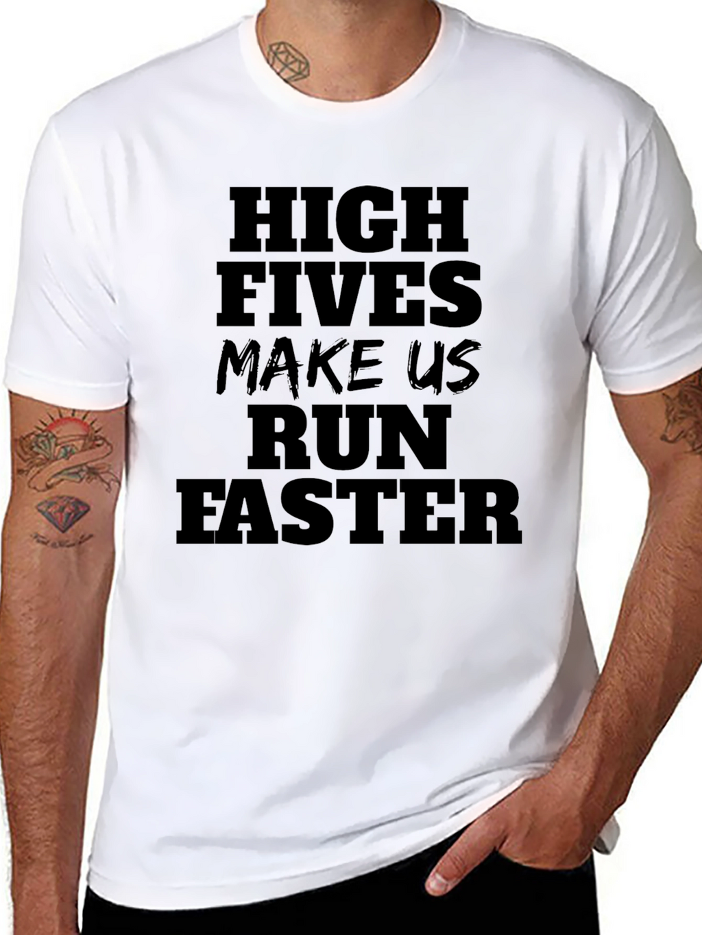 High Fives Make Us Run Faster Black T-Shirt