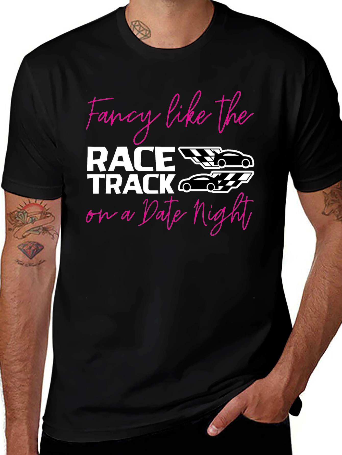 Fancy Race Track Date Night Graphic Tee