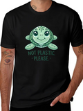 Cute Sea Turtle Not Plastic Graphic Tee