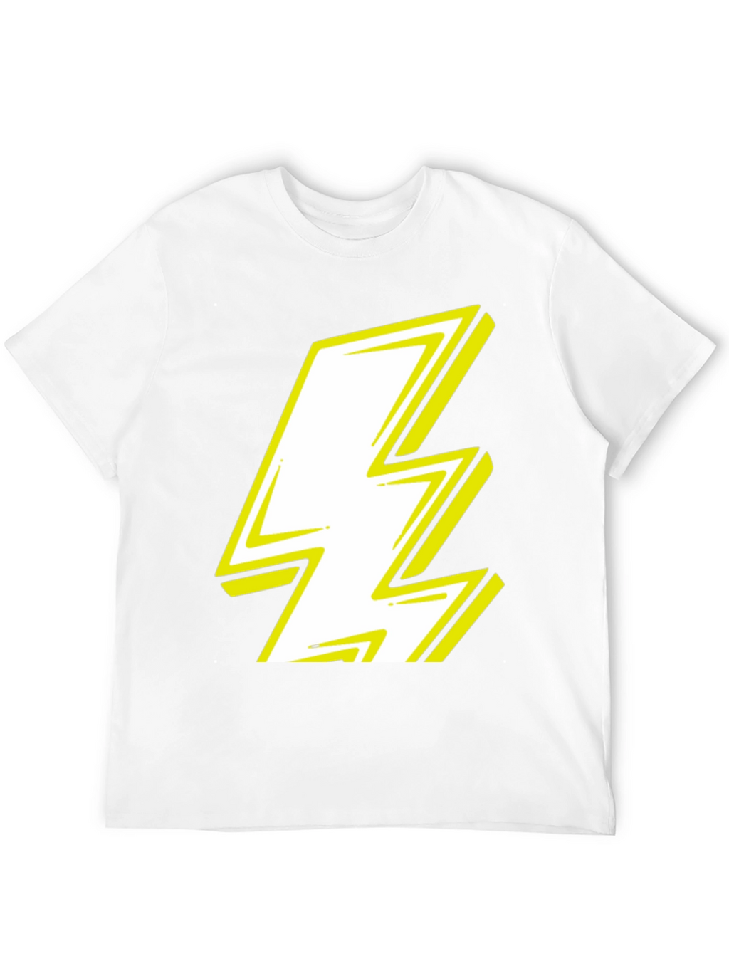 Lightning Bolt Graphic Tee - Bold Black Cotton T-Shirt