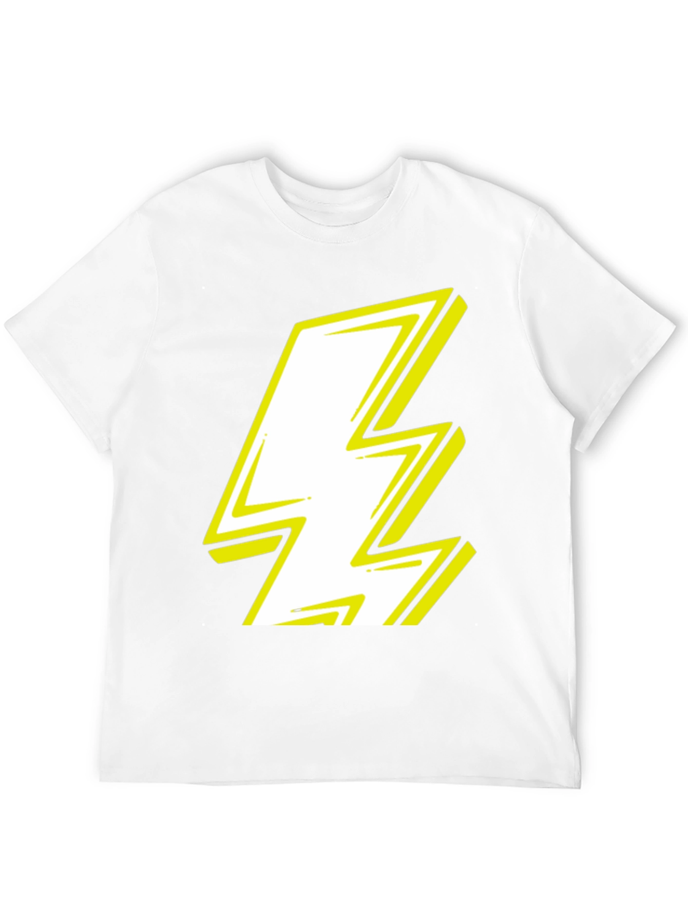 Lightning Bolt Graphic Tee - Bold Black Cotton T-Shirt