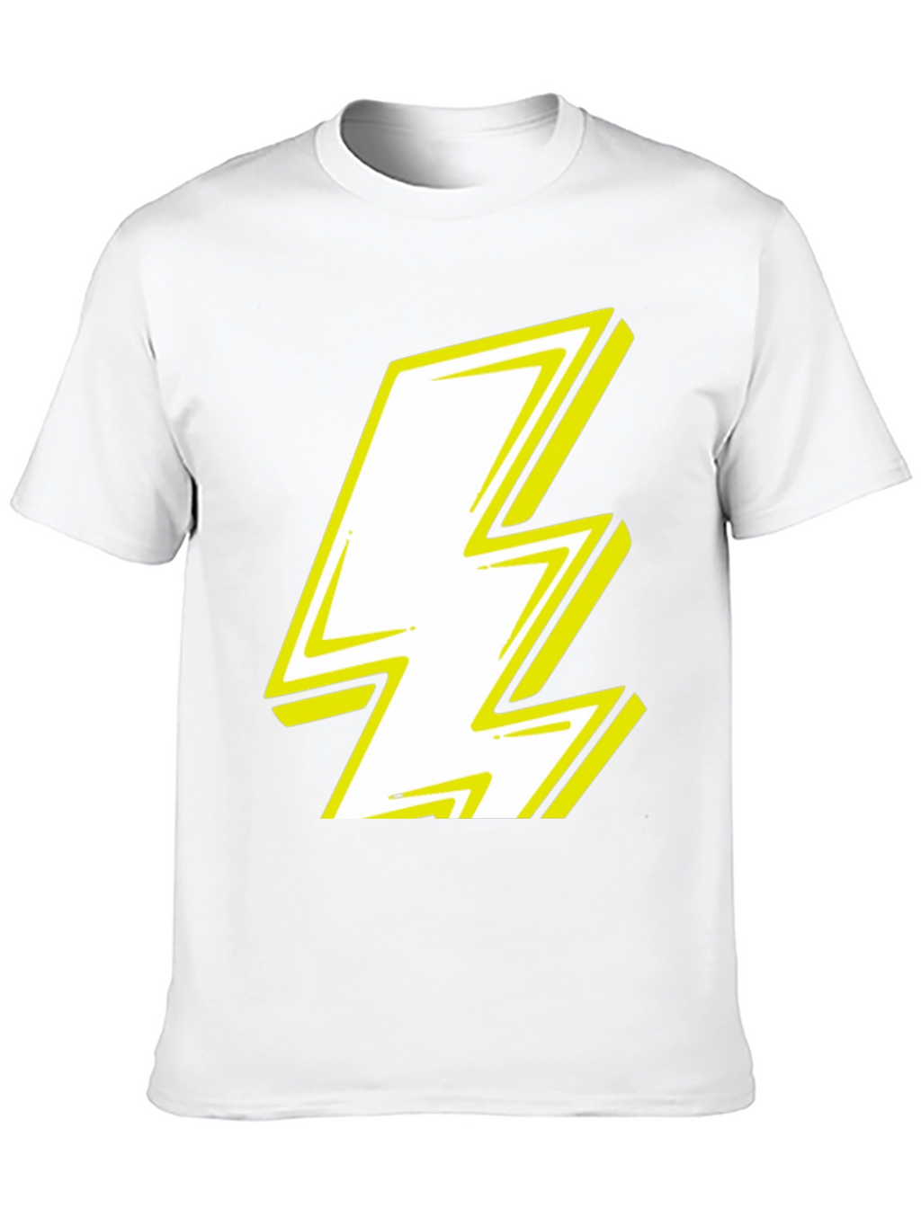 Lightning Bolt Graphic Tee - Bold Black Cotton T-Shirt