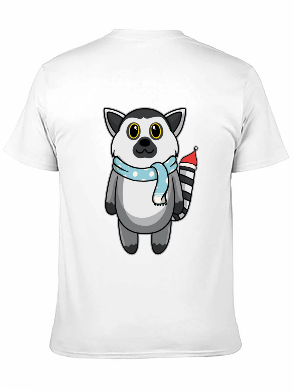 Cute Lemur Cartoon Graphic Tee - Unisex Black T-Shirt