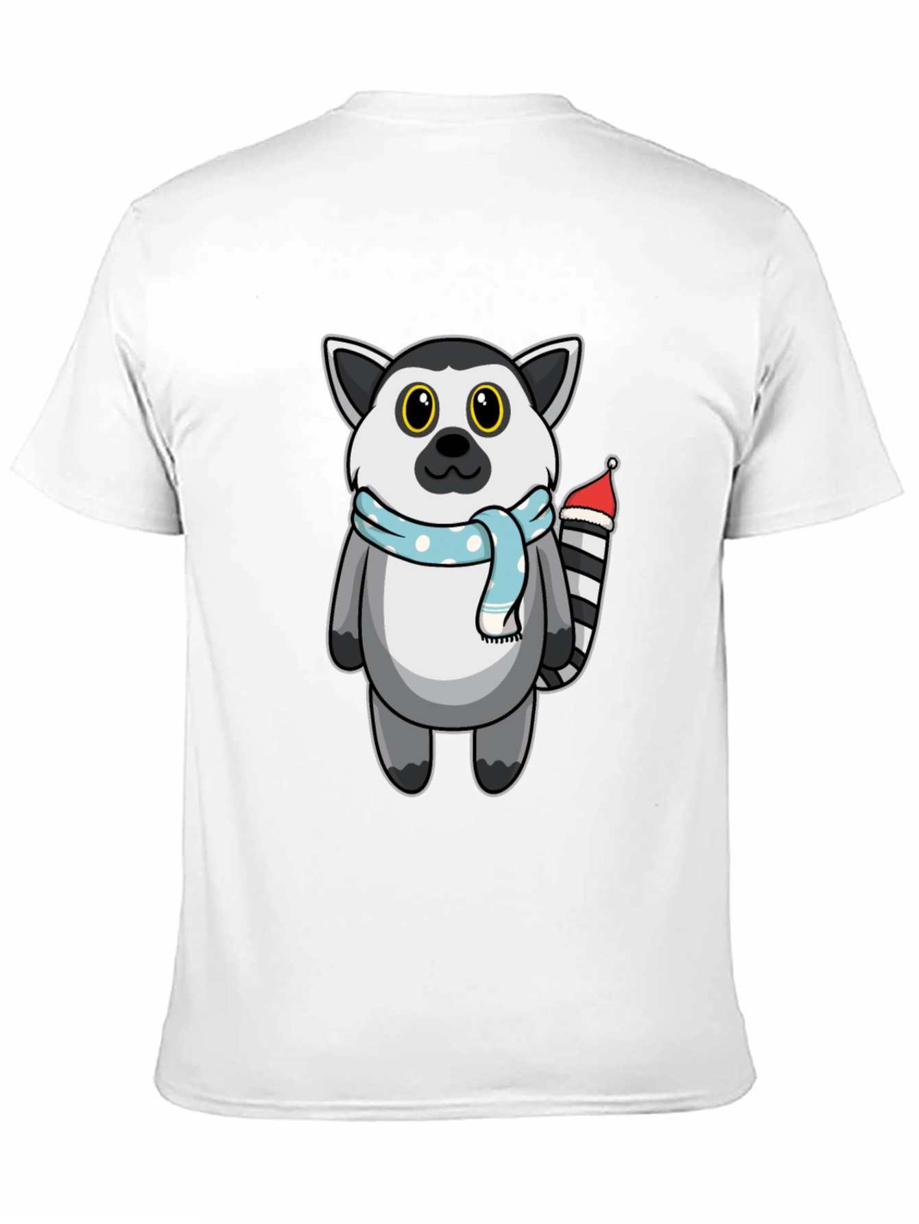 Cute Lemur Cartoon Graphic Tee - Unisex Black T-Shirt