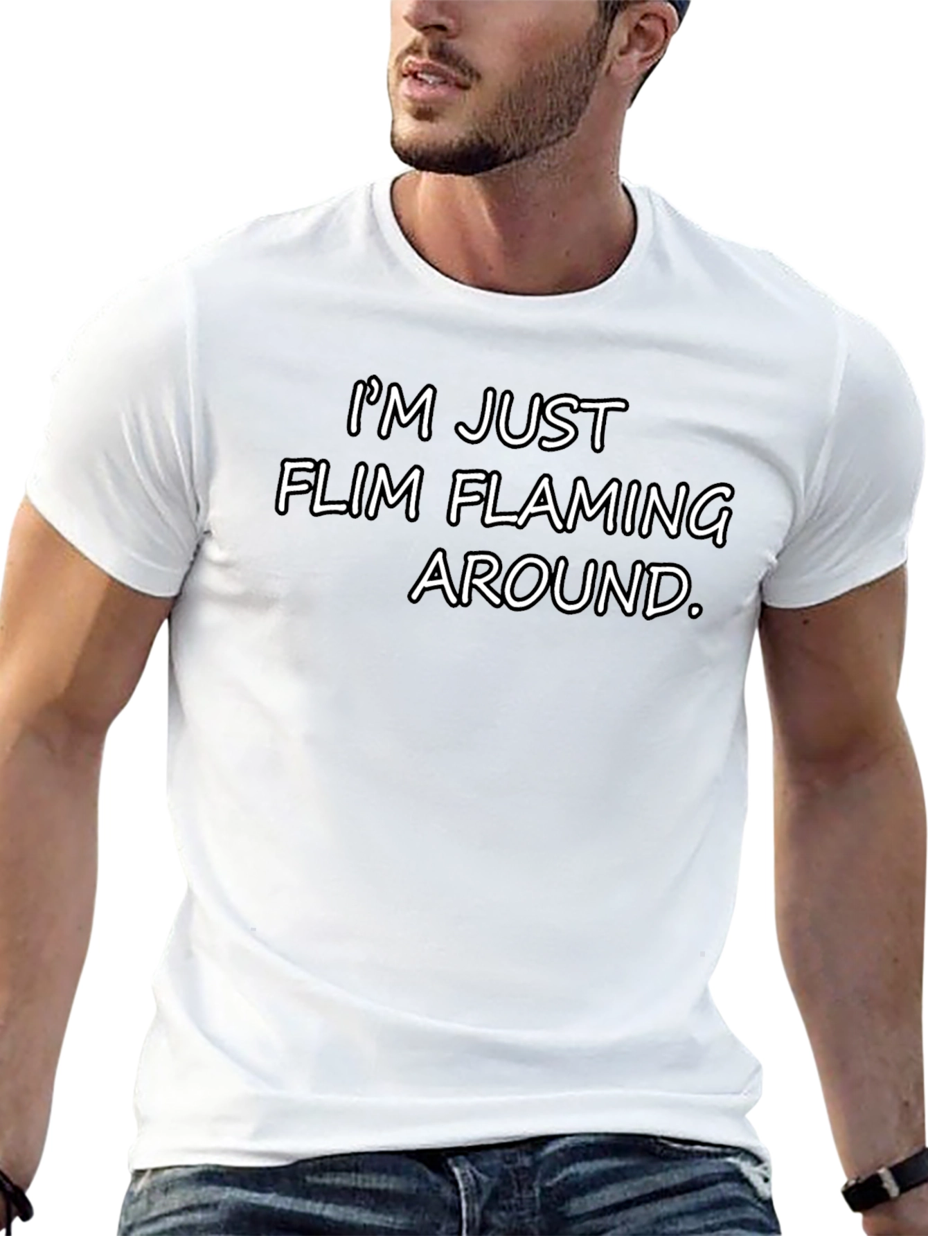 Funny Flim Flaming Graphic Black T-Shirt