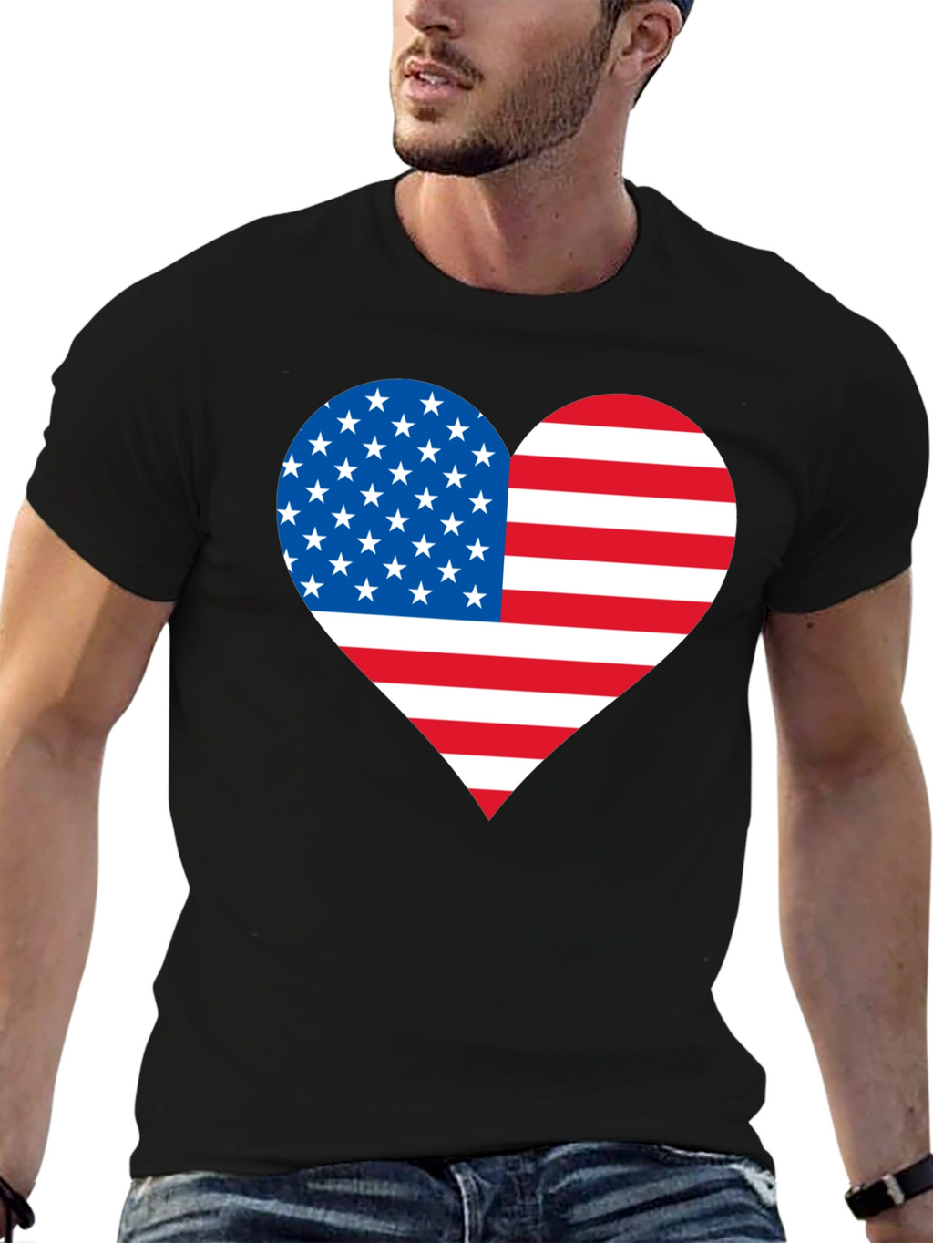 Patriotic Heart Flag T-Shirt