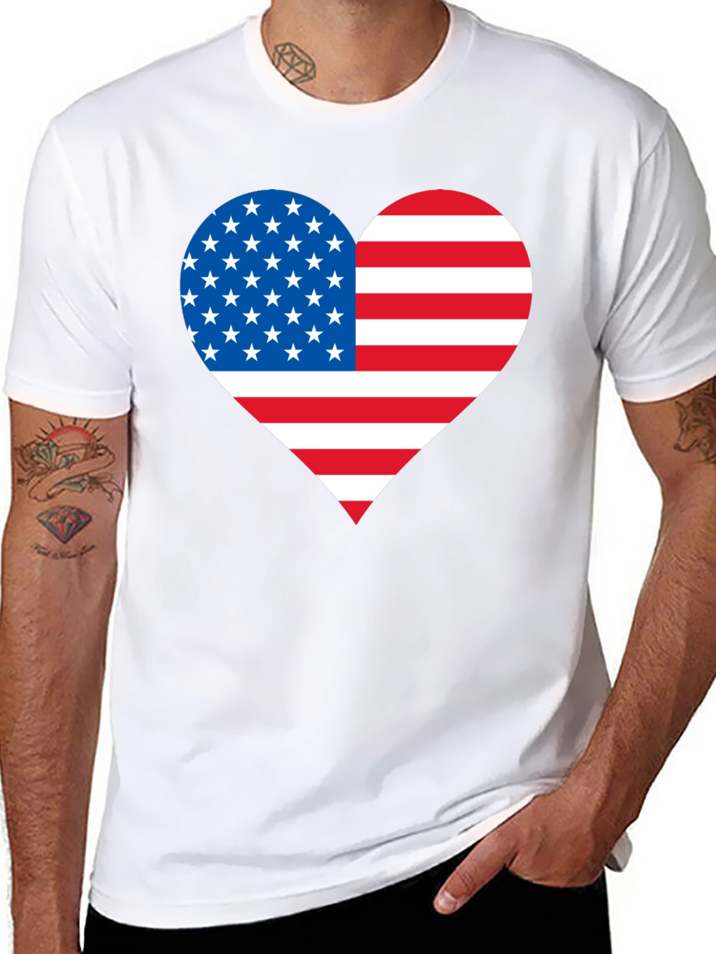 Patriotic Heart Flag T-Shirt