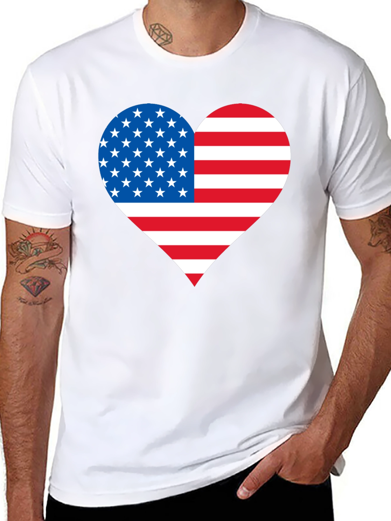 Patriotic Heart Flag T-Shirt