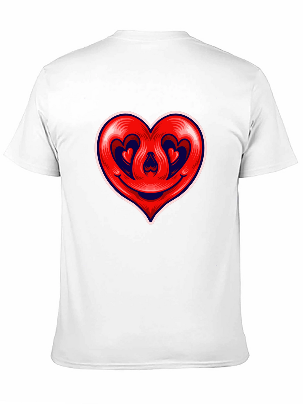 Heart Smile Graphic Tee - Black Cotton T-Shirt