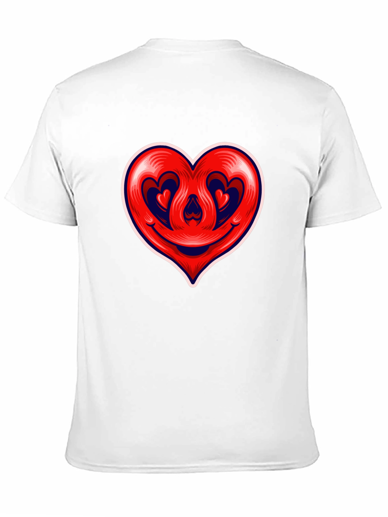 Heart Smile Graphic Tee - Black Cotton T-Shirt