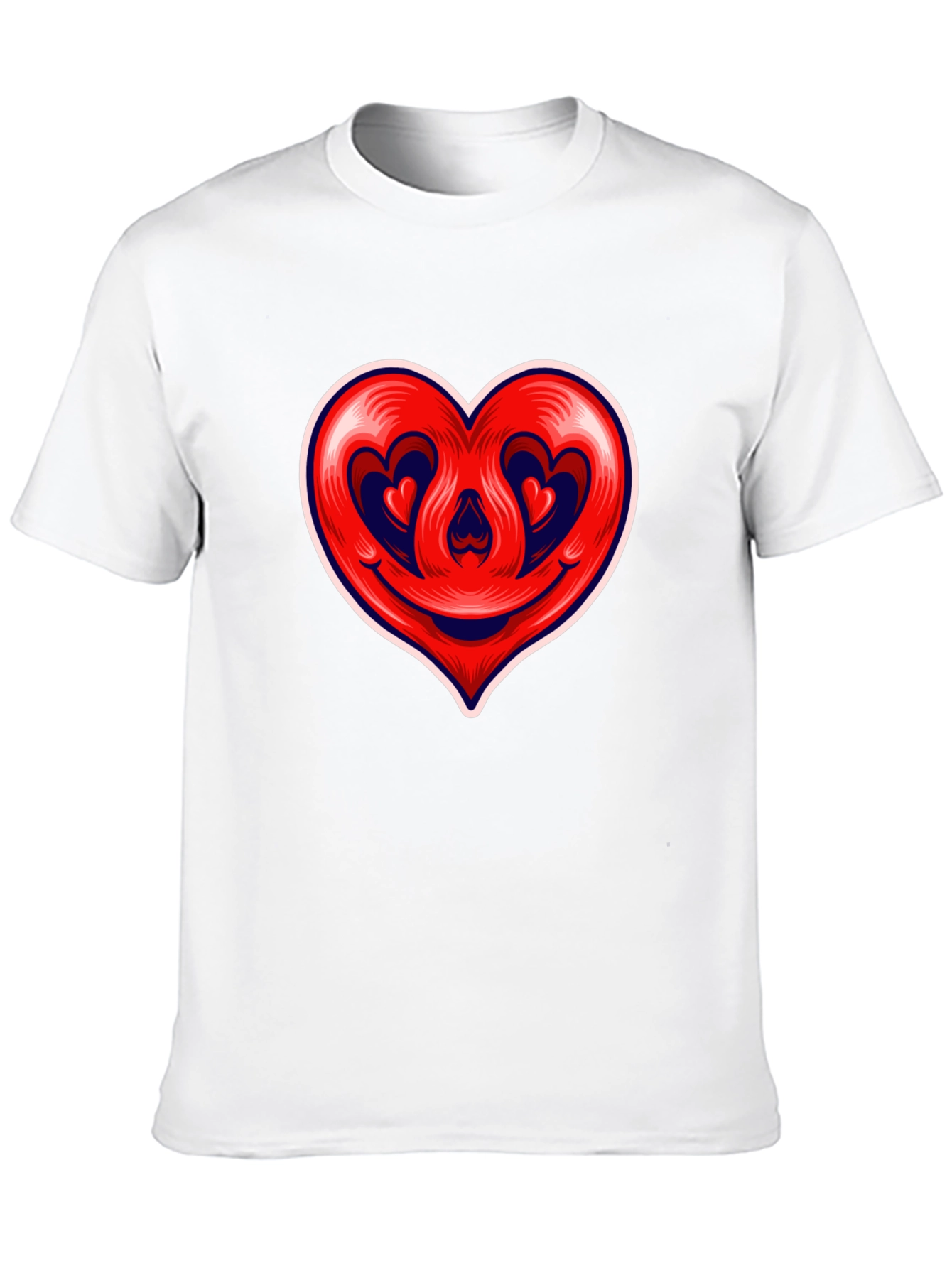 Heart Smile Graphic Tee - Black Cotton T-Shirt
