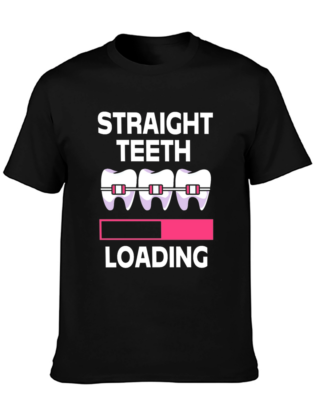 Straight Teeth Loading Graphic Tee - Black