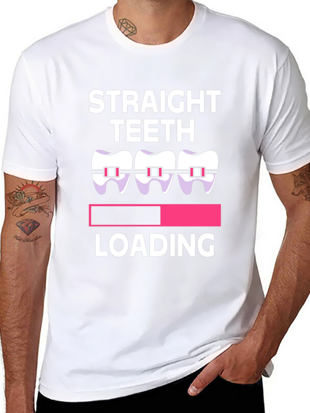 Straight Teeth Loading Graphic Tee - Black