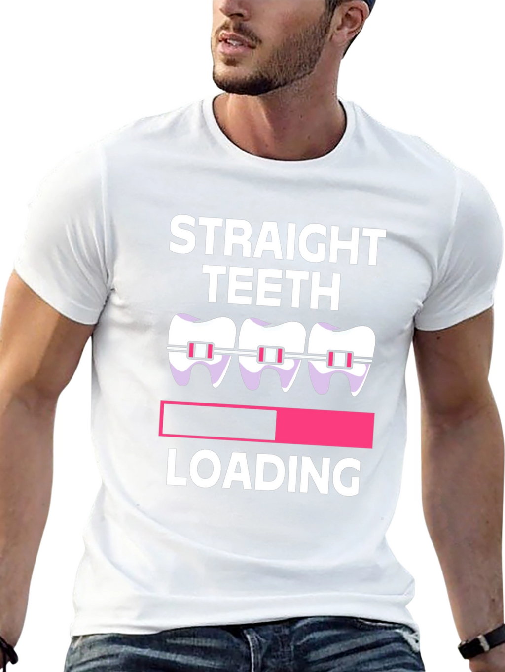 Straight Teeth Loading Graphic Tee - Black