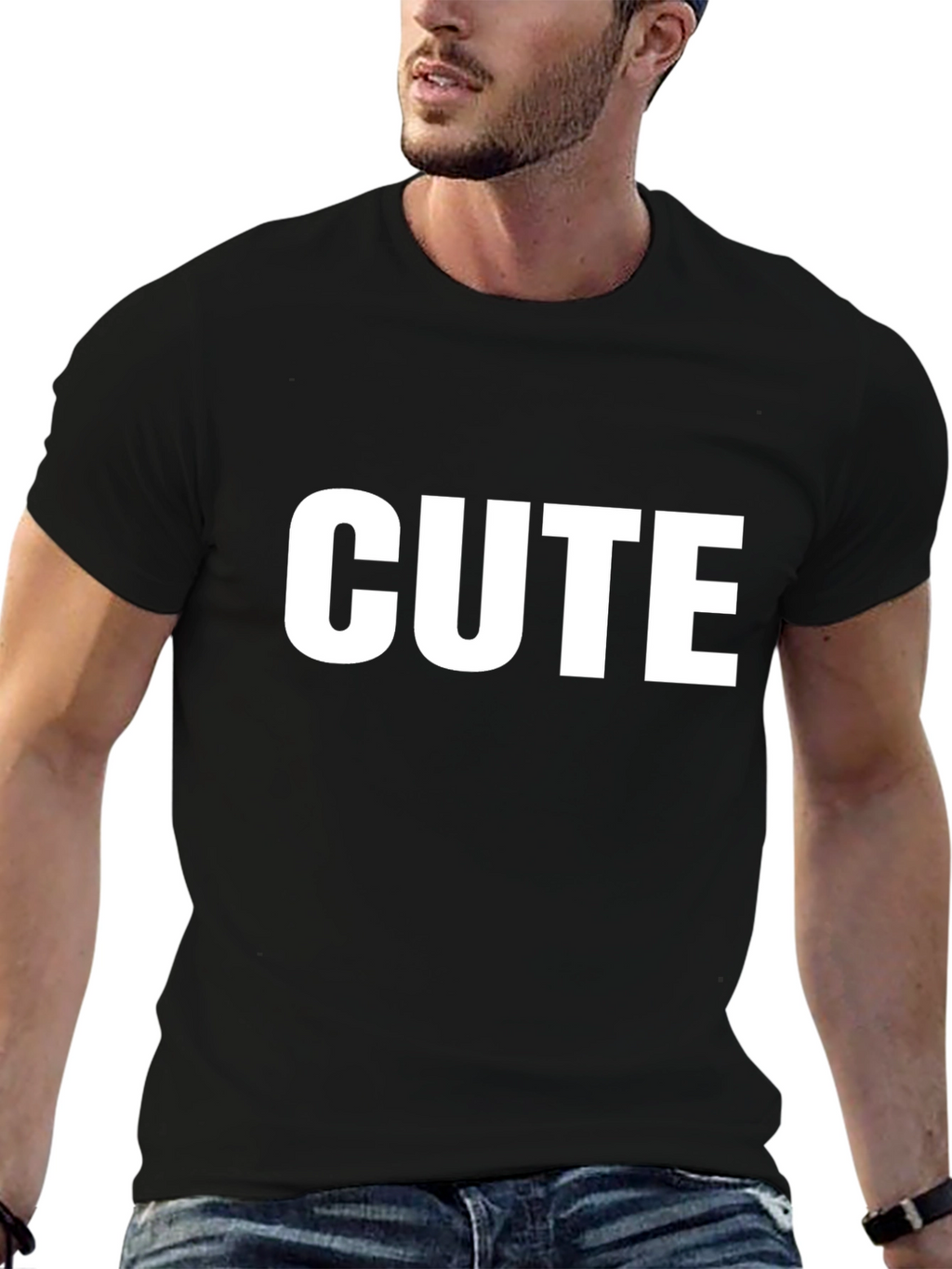 Cute Graphic Tee - Stylish Mens Black T-Shirt