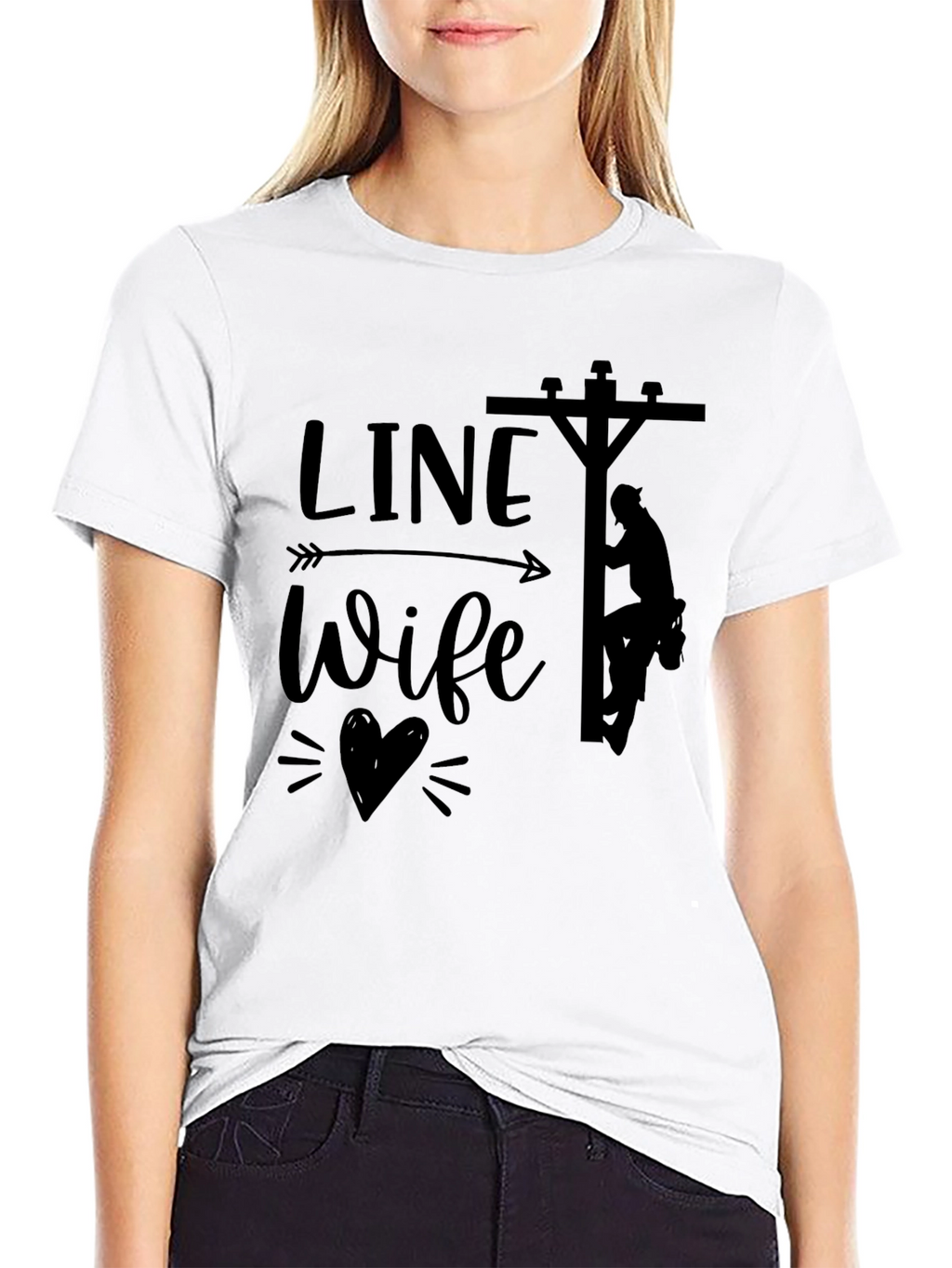 Line Wife T-Shirt - Electricians Wife Tee