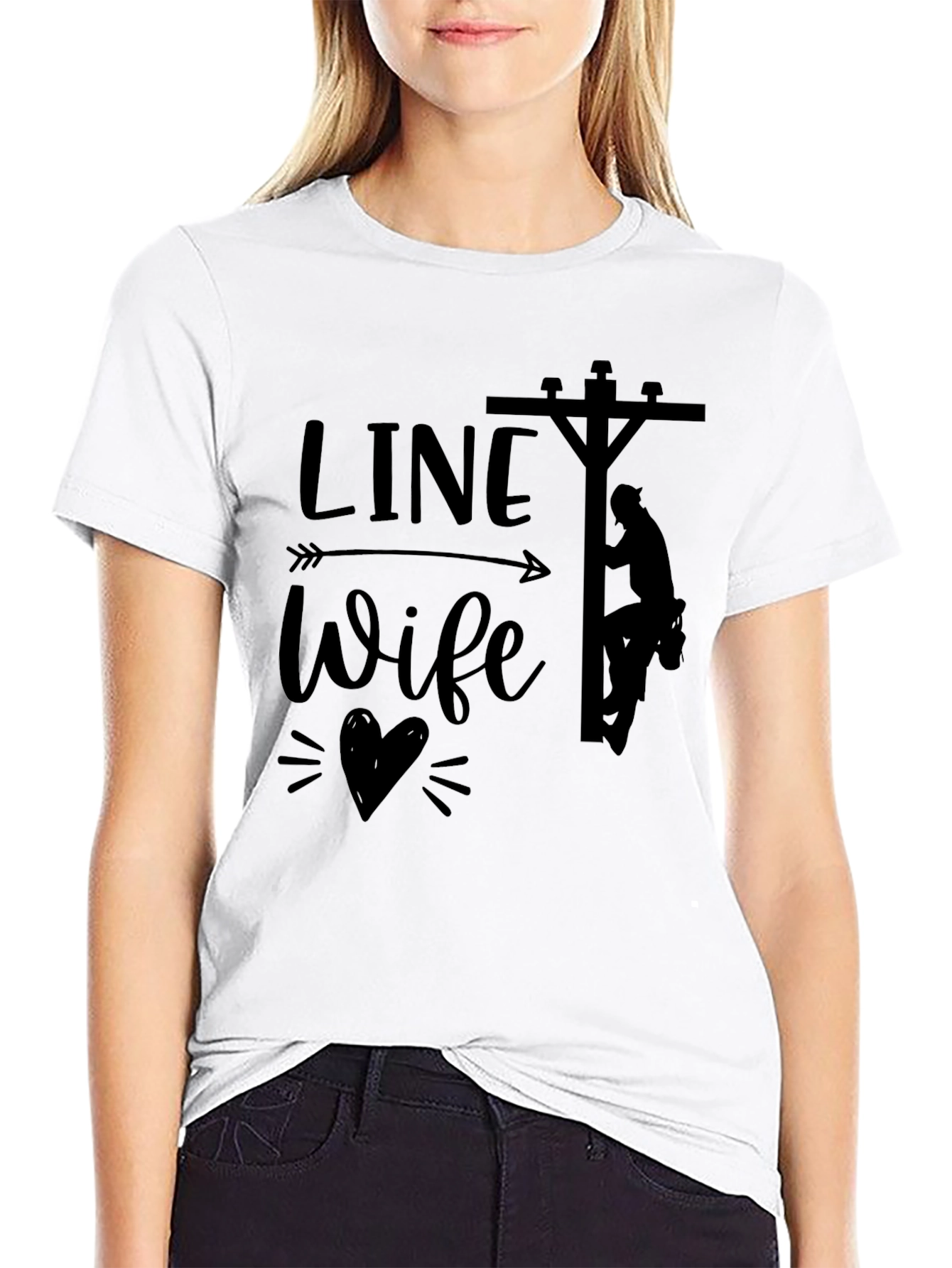 Line Wife T-Shirt - Electricians Wife Tee
