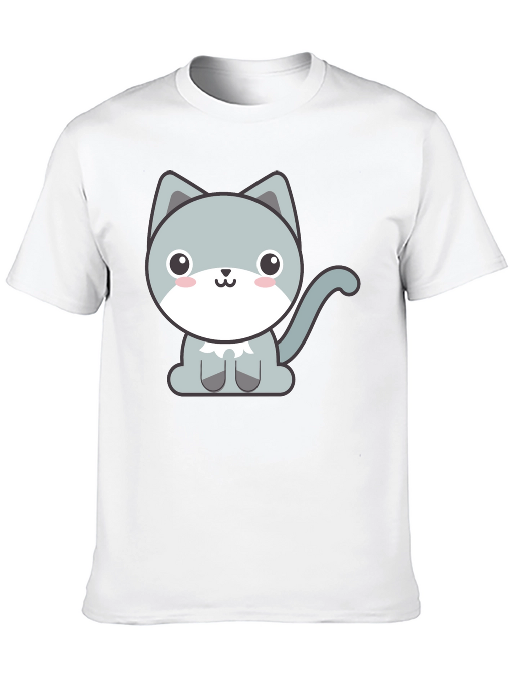 Cute Cartoon Cat Graphic Tee - Black T-Shirt