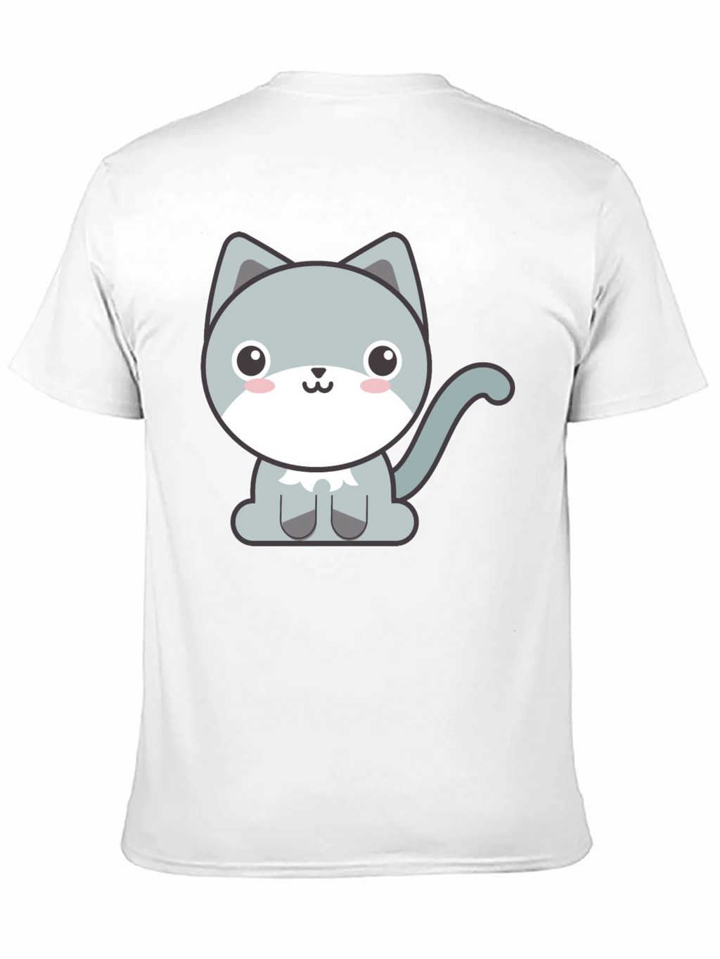 Cute Cartoon Cat Graphic Tee - Black T-Shirt
