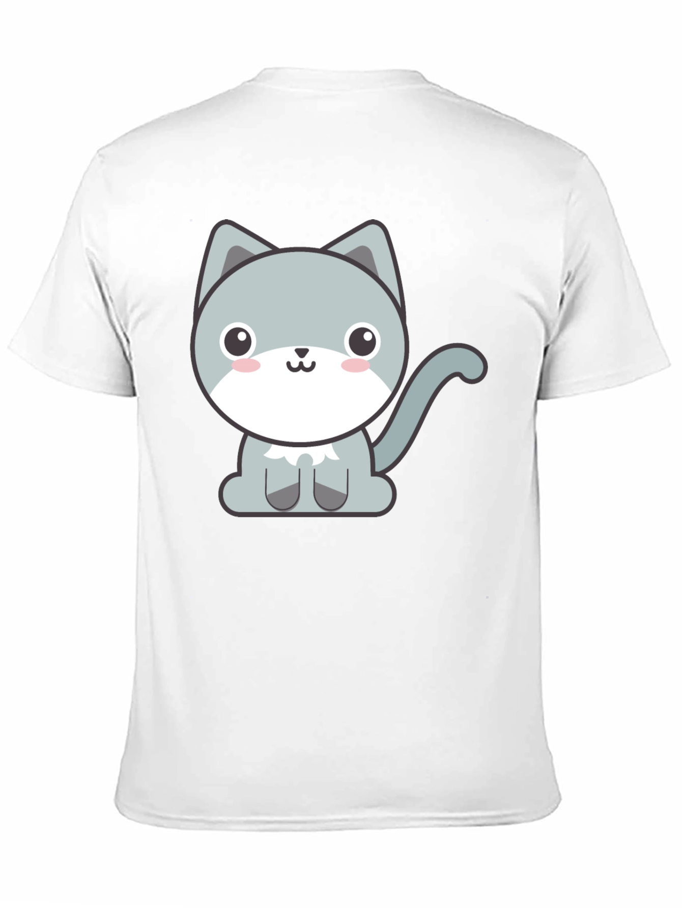 Cute Cartoon Cat Graphic Tee - Black T-Shirt
