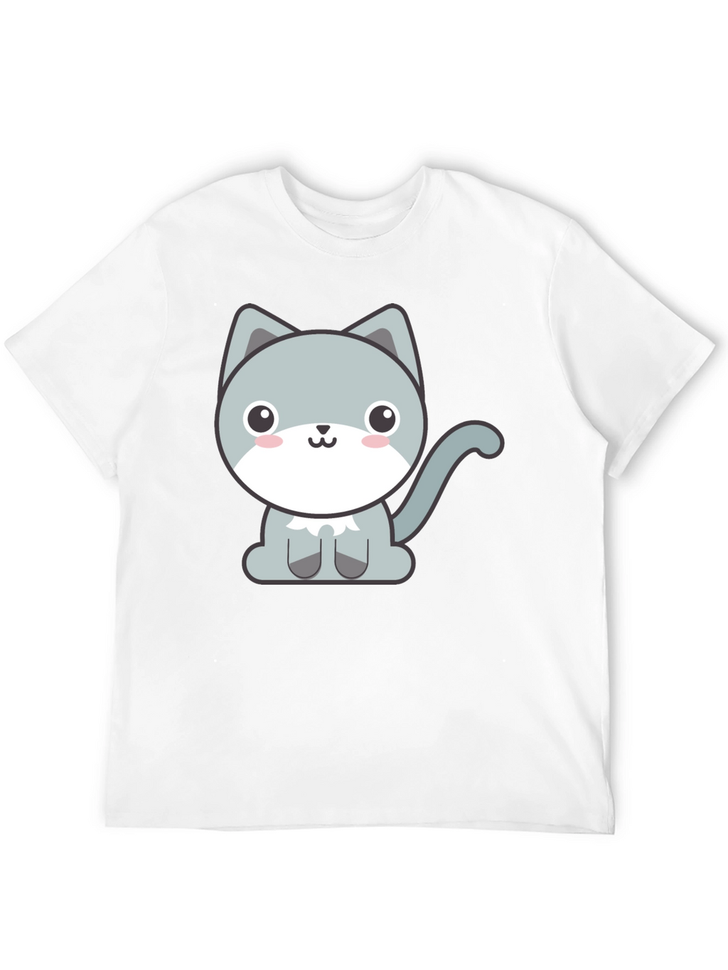 Cute Cartoon Cat Graphic Tee - Black T-Shirt