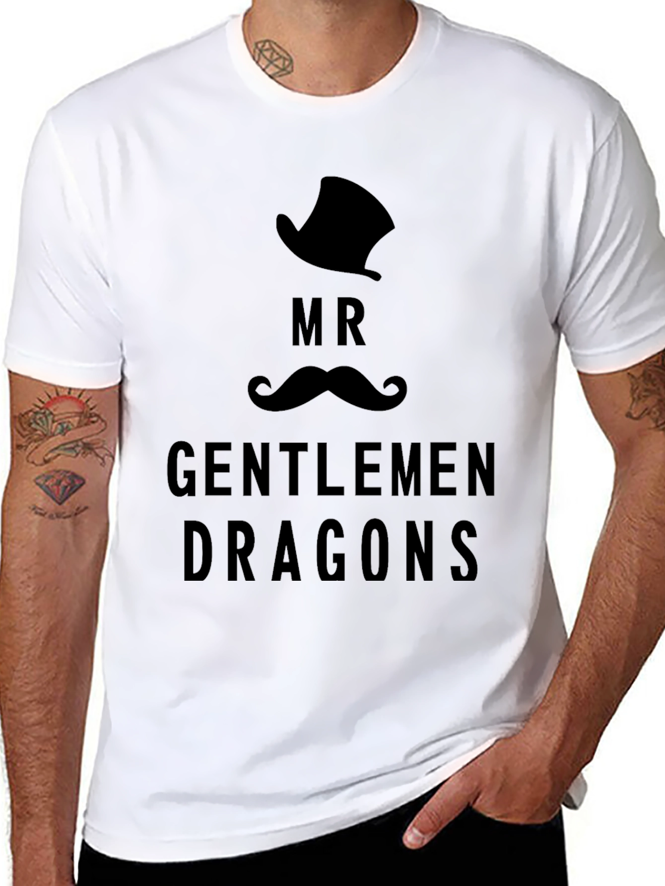 Mr. Gentlemen Dragons Graphic Black T-Shirt
