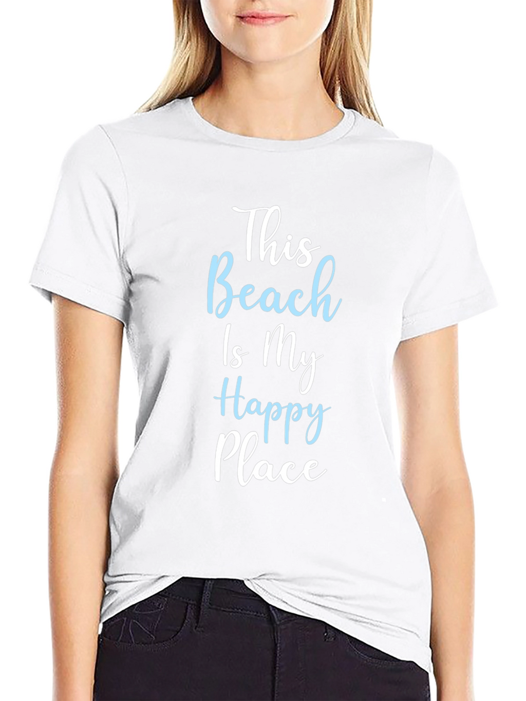 Beach Happy Place T-Shirt:  Comfy Black Tee