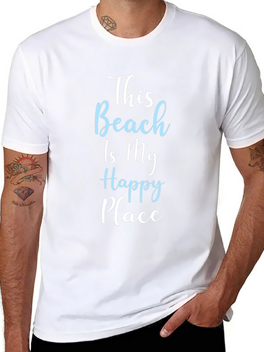 Beach Happy Place T-Shirt:  Comfy Black Tee
