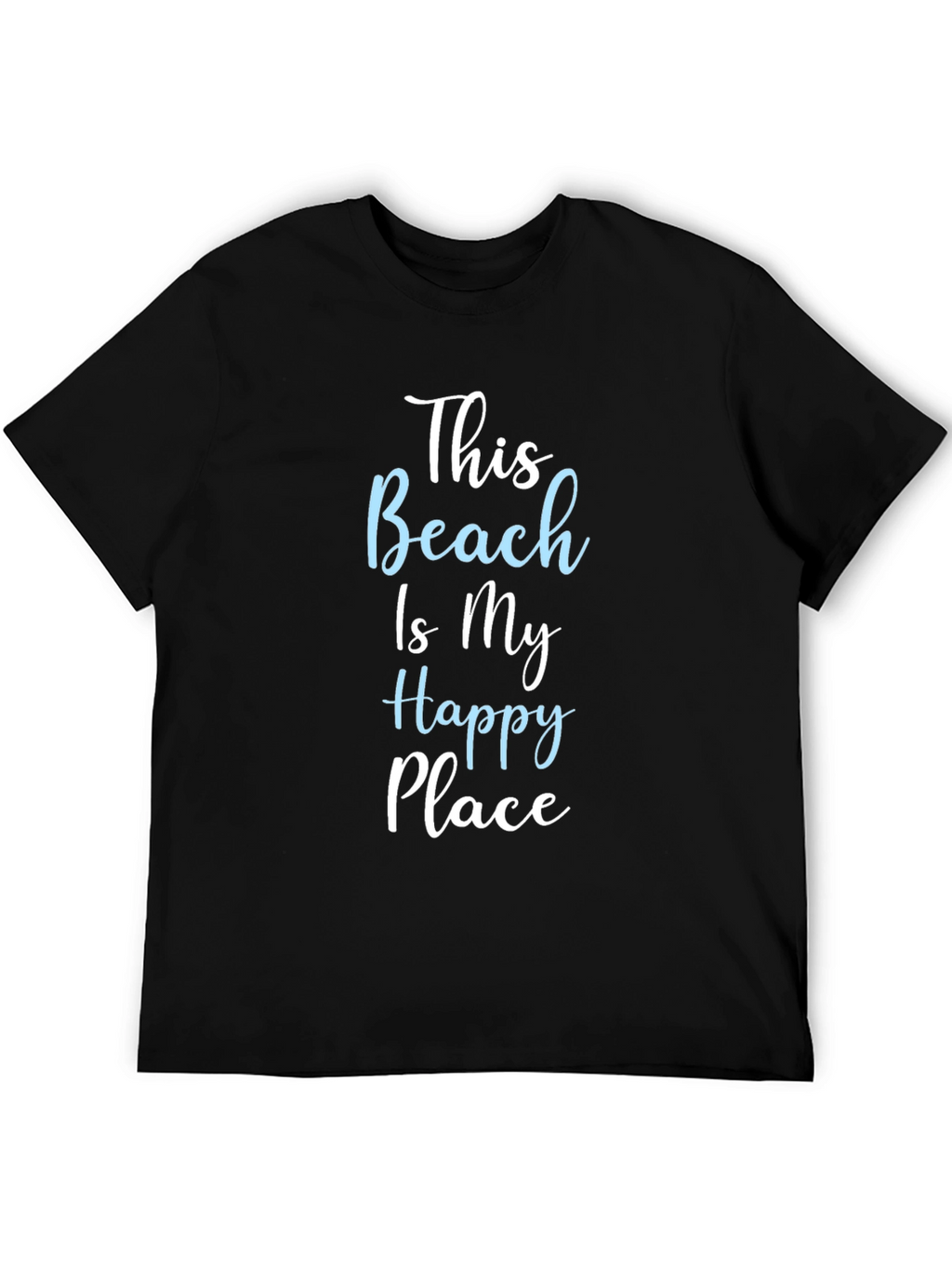 Beach Happy Place T-Shirt:  Comfy Black Tee