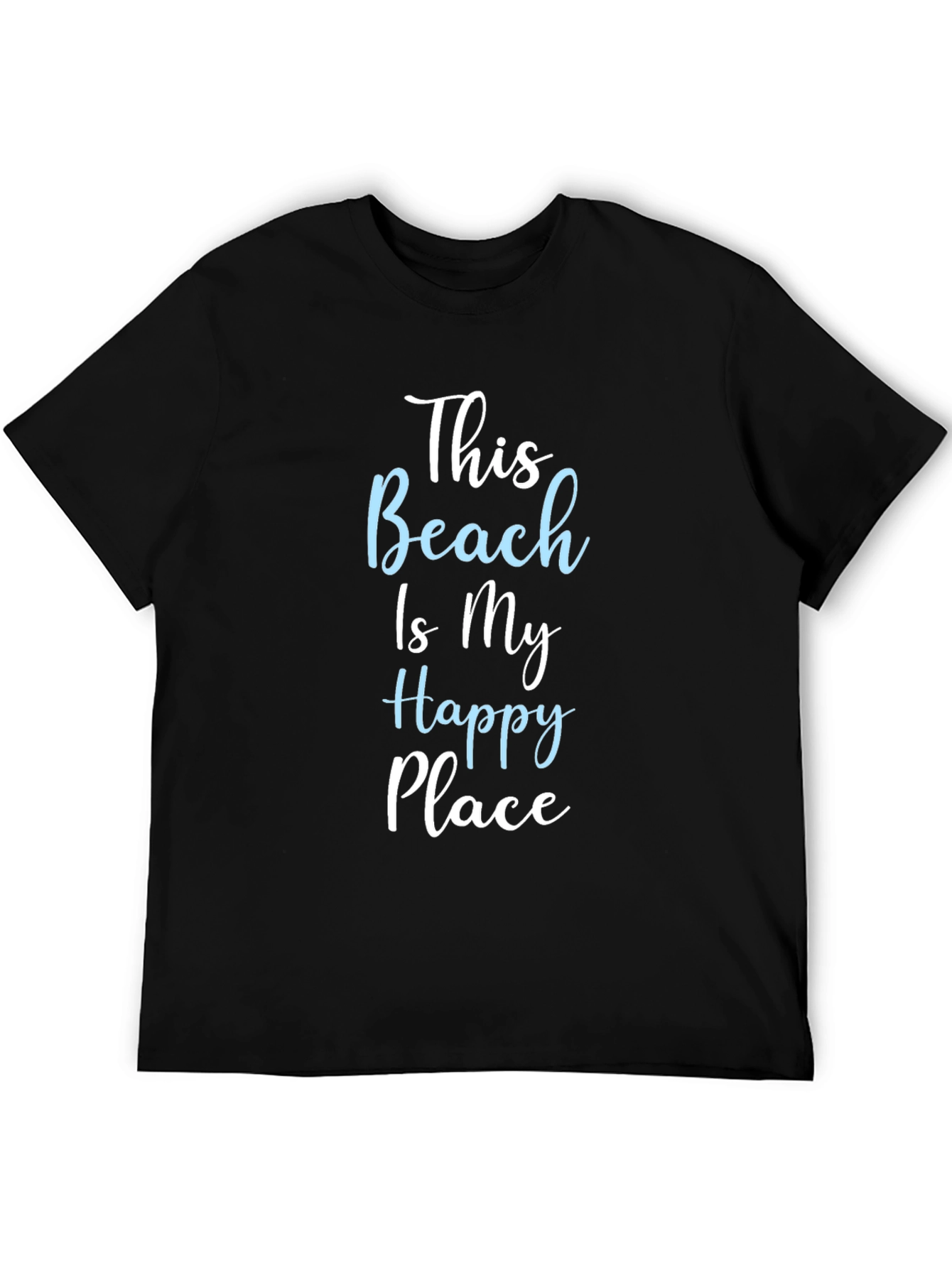 Beach Happy Place T-Shirt:  Comfy Black Tee